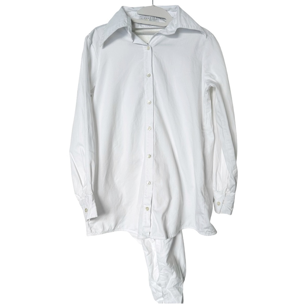 Alexander‎ Michael Snyder Project Runway Shirt White Open Back Size Small